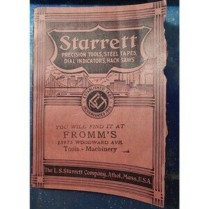 Vintage Starrett Tools Catalog No 26 1938 Precision Tools Steel Tapes +++